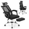 Ergonomic Recliner Mesh Office Chair with Retractable Footrest