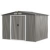 Outdoor Storage Shed with Foundation for Garden Yard-Dark Grey