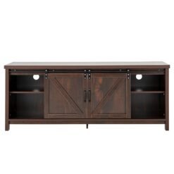 TV Stand with Sliding Barn Doors for TVs up to 65 Inches