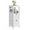 Bathroom Storage Cabinet with 2 Removable Drawers and Open Shelf-White