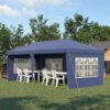 Outsunny 3 x 6m Pop Up Gazebo, Height Adjustable Marquee Party Tent with Sidewalls and Storage Bag, Blue
