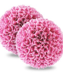 2 Pieces 28 CM Artificial Plant Topiary Balls-Pink
