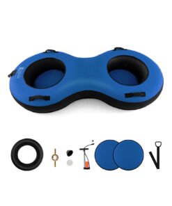 2-Person Inflatable Snow Tube for Adults Kids-Blue