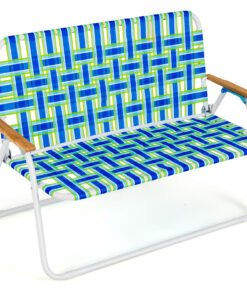 2-Person Folding Camping Chair with Armrests