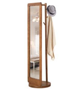 2-in-1 Rotating Coat Stand with Full Length Mirror