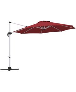 325 cm Outdoor Patio Umbrella with 360° Rotation-Red
