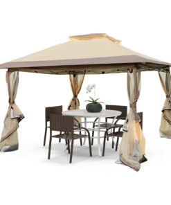 Pop up Gazebo with Vented Top and Portable Canopy Shelter-with Mesh Netting