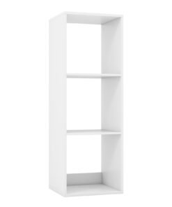 3-Cube Bookshelf Vertical Bookcase Open Storage Organizer-White