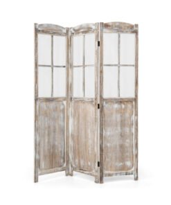 Retro 3-Panel Room Divider 178cm Folding Privacy Screen-Light Brown