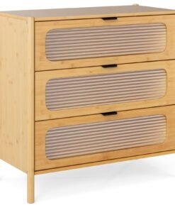 3-Drawer Dresser Mid Century Modern Chest of Drawers-Natural