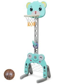 3 IN 1 Kids Basketball Hoop and Stand Set-Green