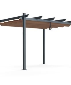 2.9 x 3.6 m Outdoor Retractable Pergola with Canopy Cover-Coffee