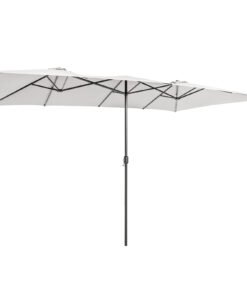 4.3 m Double-Sided Patio Umbrella with Crank Handle-Beige