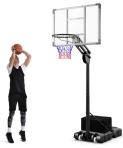 Adjustable Basketball Hoop 2.36-3.05M with Shatterproof Backboard and Weight Bag