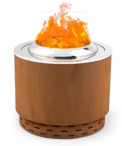 49cm Smokeless Stainless Steel Fire Pit with Weathering Steel Shell
