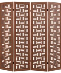 4/6 Panel Room Divider with Double Action Metal Hinges-4-Panel