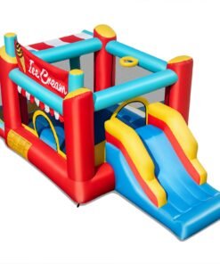 5-in-1 Ice Cream Inflatable Bounce House with Basketball Hoop and Ball Pit