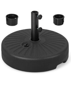 50cm Fillable Round Umbrella Base Stand with Built-in Handle-Black