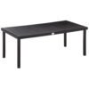Outsunny Aluminium Outdoor Garden Dining Table for 8 People, Faux Wood Top, for Garden, Patio, 190 x 90 x 74cm, Black