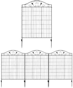 4 Panels Folding Iron Decorative Garden Fence Interlockable