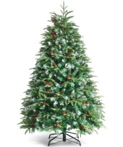 5/6 Feet Artificial Christmas Tree with LED Lights and Tips-5 ft