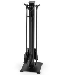 5 Pieces Fireplace Tools Set with Poker and Base Stand Holder