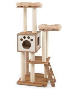 5-Tier Cat Tree Tower with Cando and 2 Padded Plush Perches