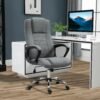 Vinsetto Linen-Look Swivel Office Chair - Dark Grey