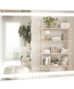 60 x 40 CM LED Bathroom Mirror with 3-Color Dimmable Lights