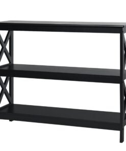 Industrial 3-Tier Console Table with Storage Shelf-Black