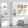 kleankin Tall Bathroom Storage Cabinet with Mirror, Freestanding Floor Cabinet Tallboy Unit with Adjustable Shelves, White