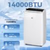HOMCOM Portable Air Conditioner 14000 BTU, 4-in-1 Air Conditioning Unit, Dehumidifier, Cooling, Fan, Sleep Mode with 3 Speeds, Remote Control, LED Display, 24H Timer, Window Kit, Children Lock, 40m