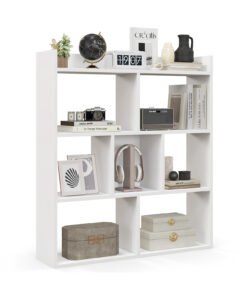 7 Cubes Open-back Bookshelf Home Storage Display Shelf-White