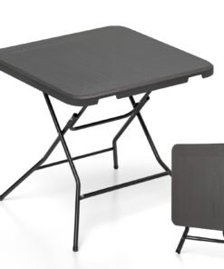 80 cm Square Folding Picnic Table 4-Person Patio Dining Table-Black