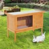 Pawhut Guinea Pigs Hutches,90Lx45Wx65H cm-Fir Wood