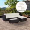 Outsunny Outdoor Cushion Pad Set for Rattan Furniture, 7 Piece Garden Furniture Cushions ONLY, Cream