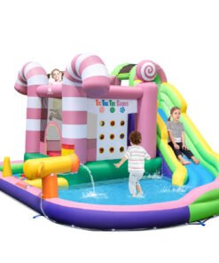 9-in-1 Inflatable Bounce House with Slide and Splash Pools