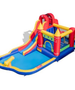 9-in-1 Inflatable Bounce Castle with Waterslide without Blower