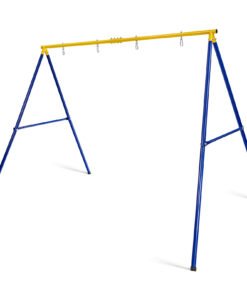A-Shaped Metal Swing Frame with Anti-Slip Footpads-Blue & Yellow