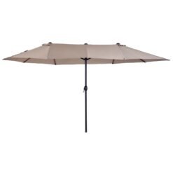 Outsunny 4.6m Double-Sided Patio Parasol Sun Umbrella-Tan