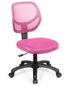 Adjustable Swivel Kids Office Chair with Lumbar Support-Pink