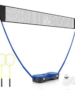 All-In-One Portable Badminton Net Set with Storage Base-Blue