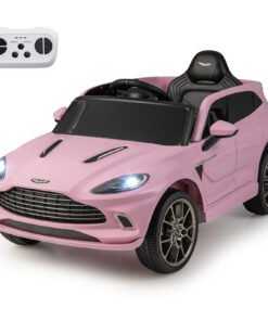 12V Kids Ride on Vehicle Aston Martin Licensed with Horn and Taillights-Pink