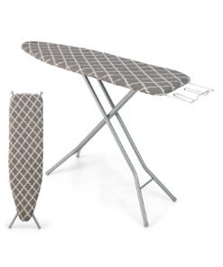 154 x 36cm Folding Ironing Board with Extra Cotton Cover-Grey