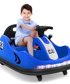 6V Battery Powered Kids Ride On Bumper Car with Dual Joysticks-Blue