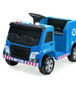 12V Kids Ride-on Garbage Truck with Warning Lights-Blue