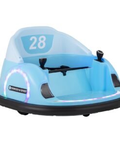 6V Kids Ride on Battery Powered Bumping Car with Flashing LED Lights-Navy