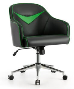 Upholstered Gaming Accent Chair with Adjustable Height-Green