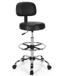 Ergonomic Drafting Chair with Backrest and Adjustable Footrest