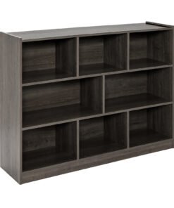 3-Tier Open Bookcase 8-Cube Floor Standing Storage Shelves Display Cabinet-Grey